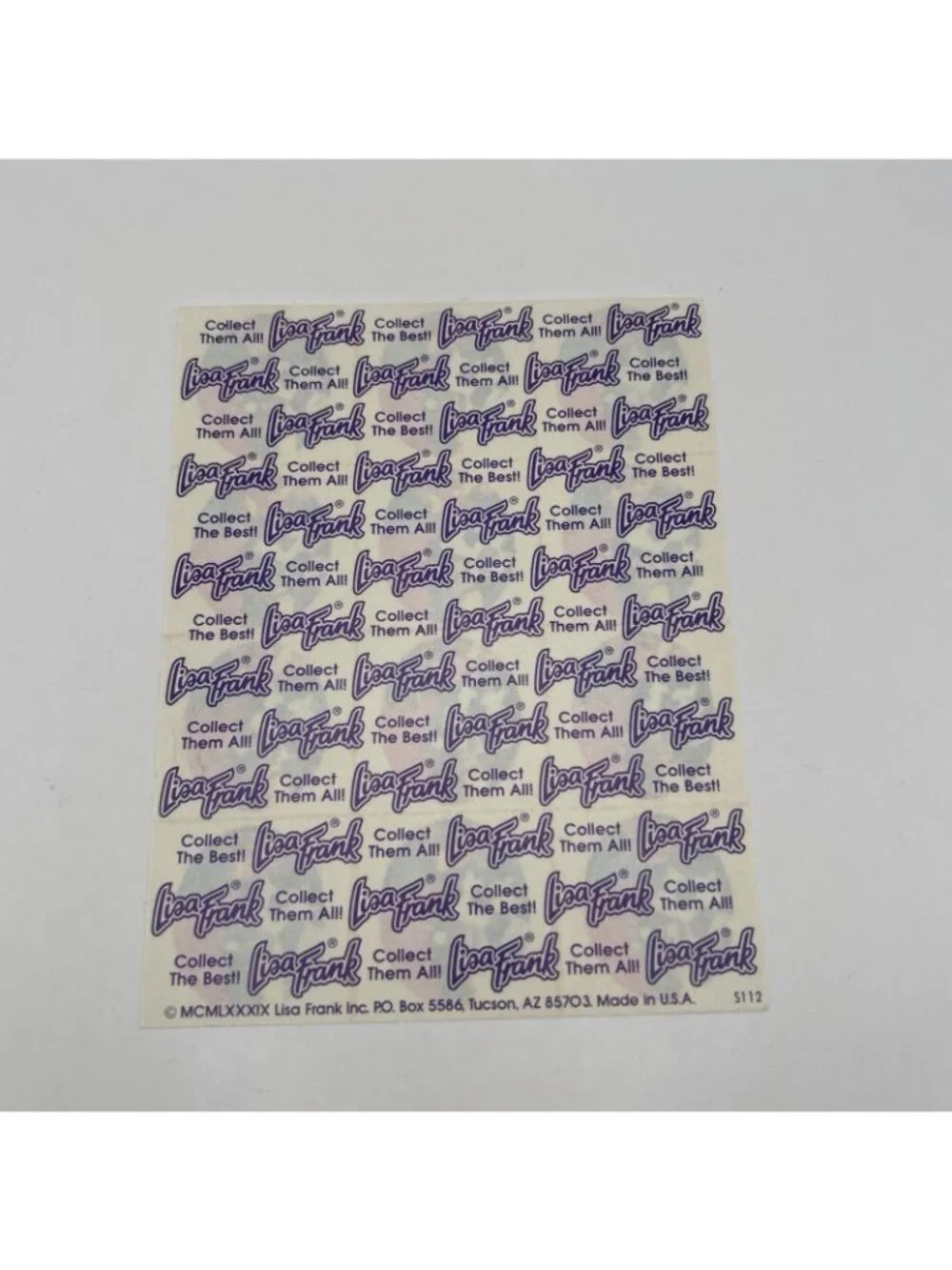 Lisa Frank #S112 FLOWER COWS PALM TREE FULL SHEET Stickers RARE VINTAGE Pink Fun